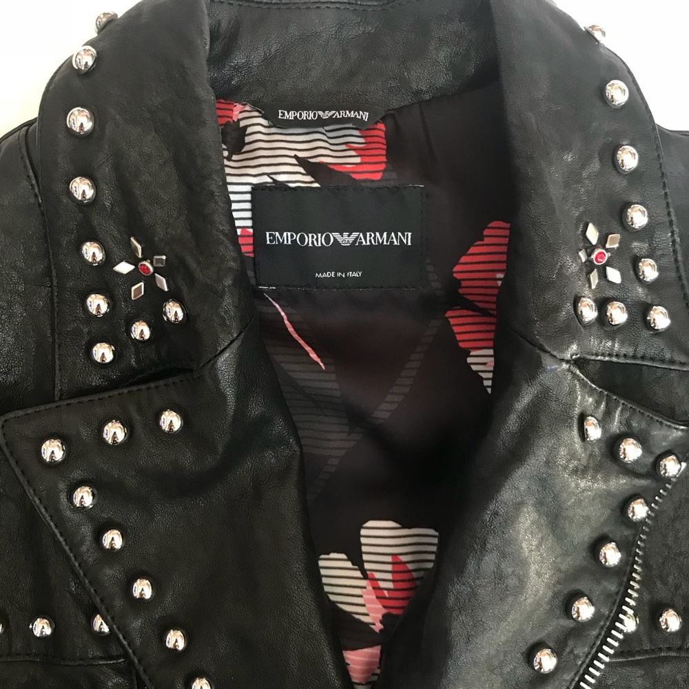 🖤 Emporio Armani Leather Jacket 🖤 - Picture 5 of 10